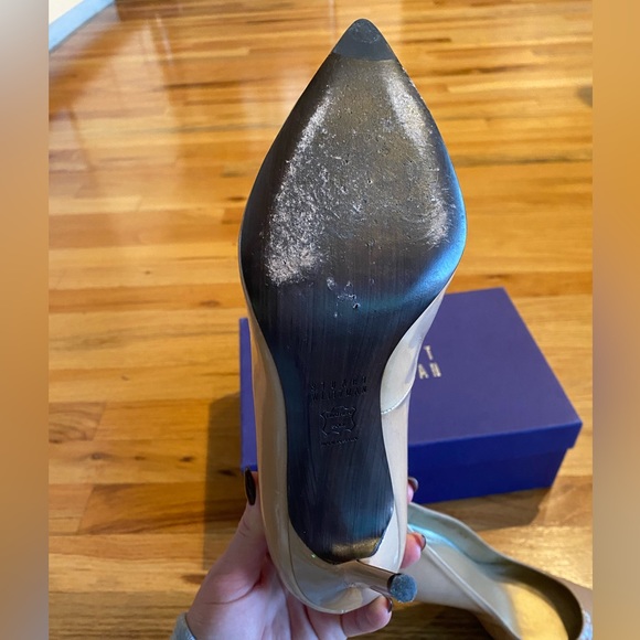 STUART WEITZMAN PATENT LEATHER NUDE PUMPS WORN ONCE - Picture 10 of 13